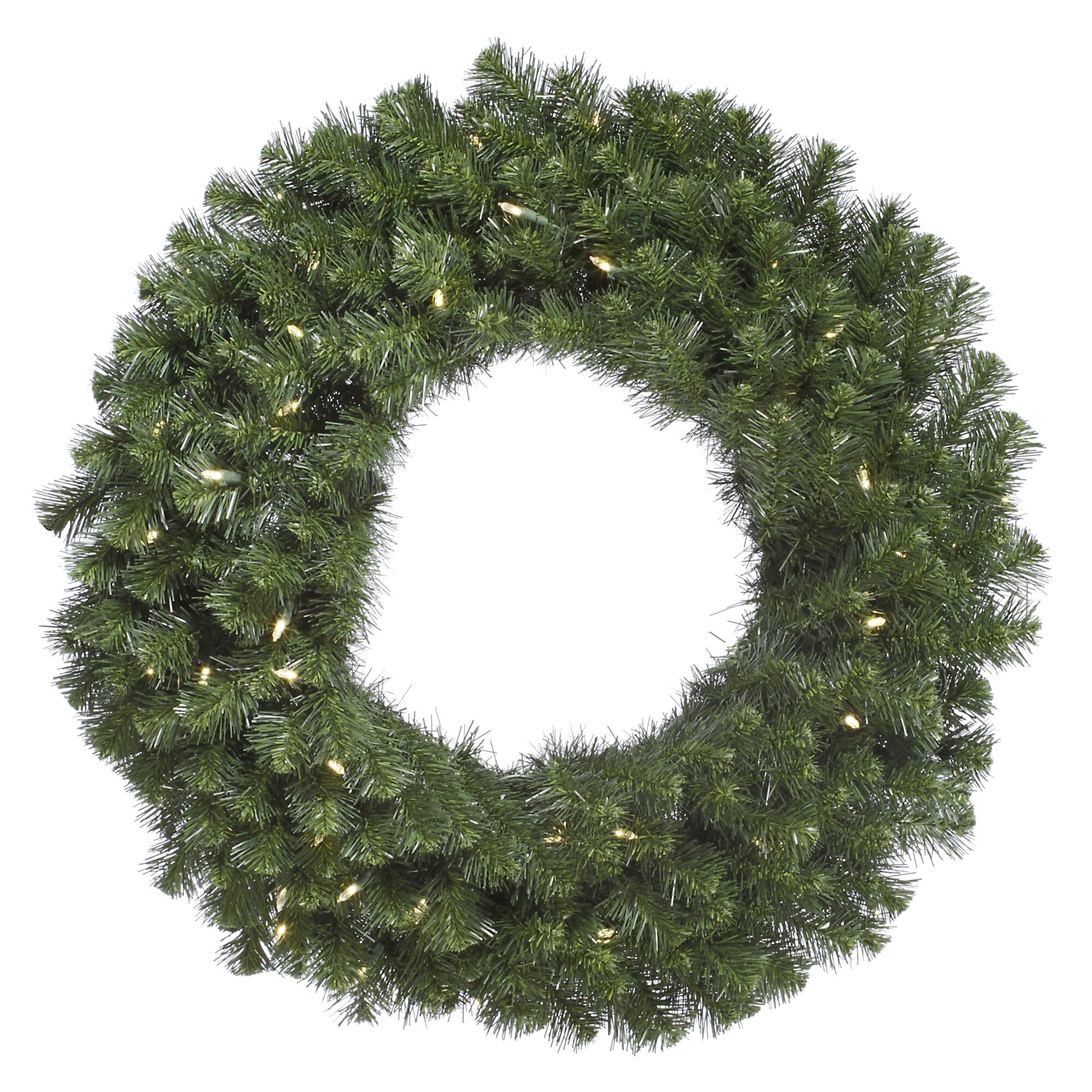24" Douglas Fir Wreath, Warm White LED Mini Lights